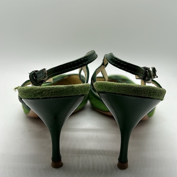 Prada Authenticated Vintage Green Pointed Toes Heels Shoes **Sz 37.5/US Sz 7.5** - Picture 7 of 14
